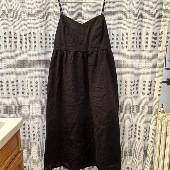 Black H&M Linen Blend Dress (size large) - Picture 1 of 4